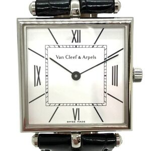Van Cleef & Arpels Classic Watch, Stainless Steel, Genuine Leather Strap, Qua...